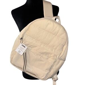 Victoria's Secret PINK Quilted cream Backpack